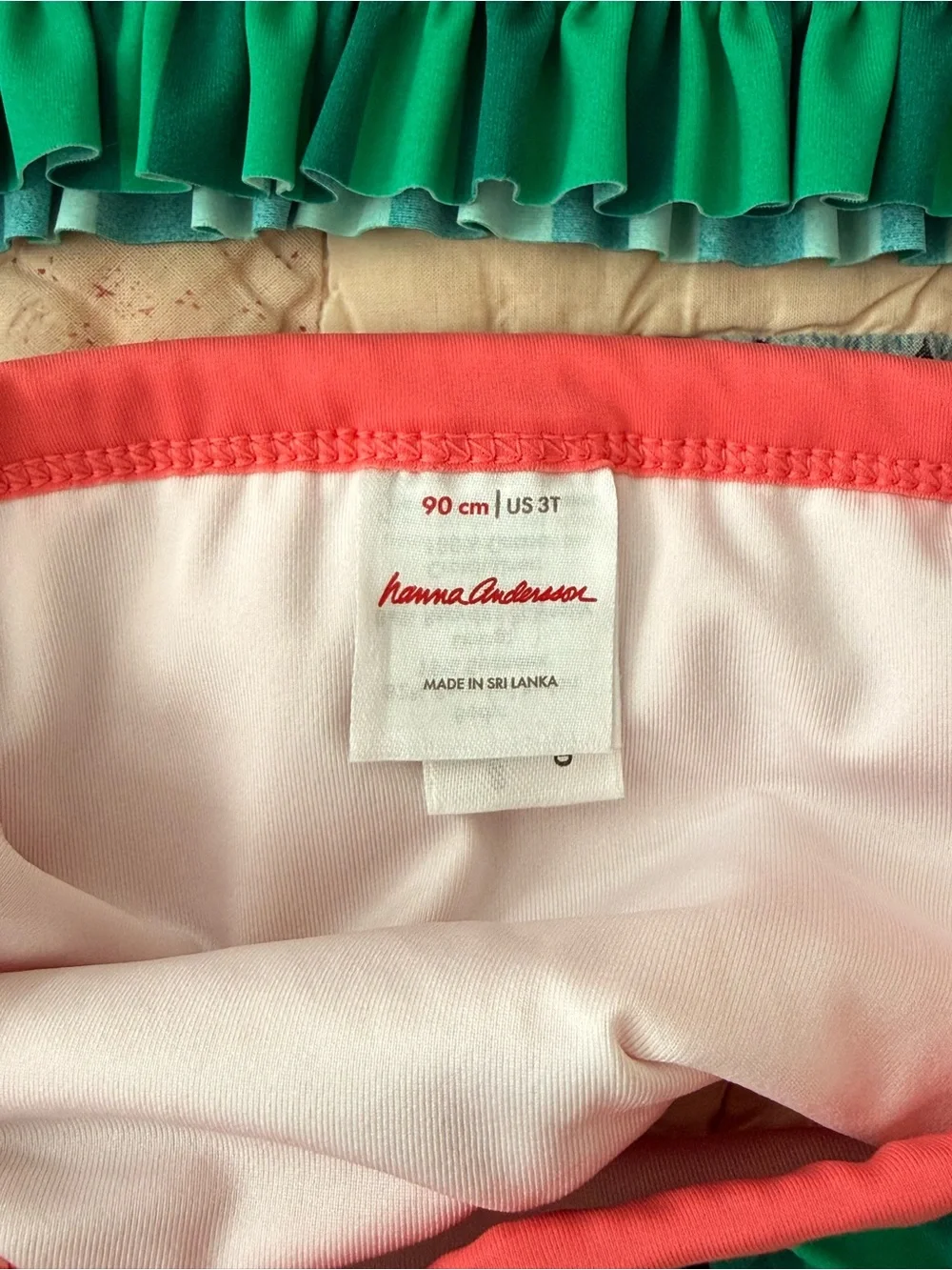 Hanna Andersson Watermelon Swimsuit | 3T 90cm | Two Piece Tankini Ruffle